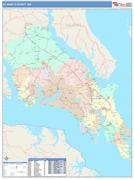 St. Mary's County, MD Digital Map Color Cast Style